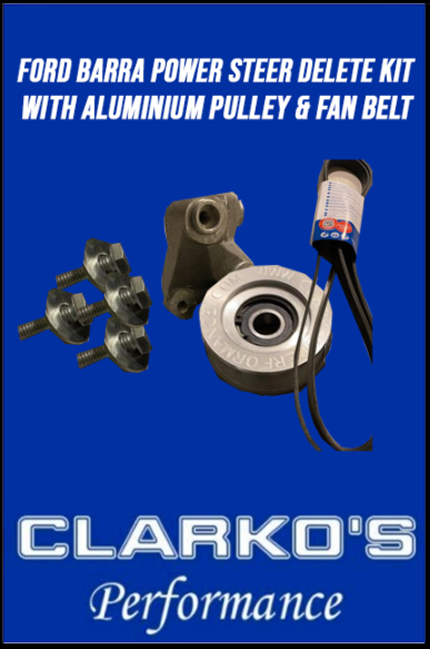 Ford Barra Power Steering Delete kit Alloy Pulley & Fan Belt